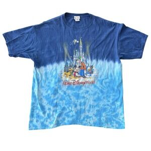 VTG 90s Walt Disney World Magic Kingdom Castle Tie Dye T Shirt Men's 2XL XXL
